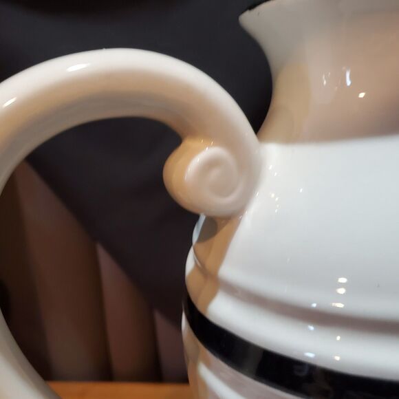 Farval Ceramics Large Pitcher Black & White, Handcrafted In Portugal - Picture 8 of 10